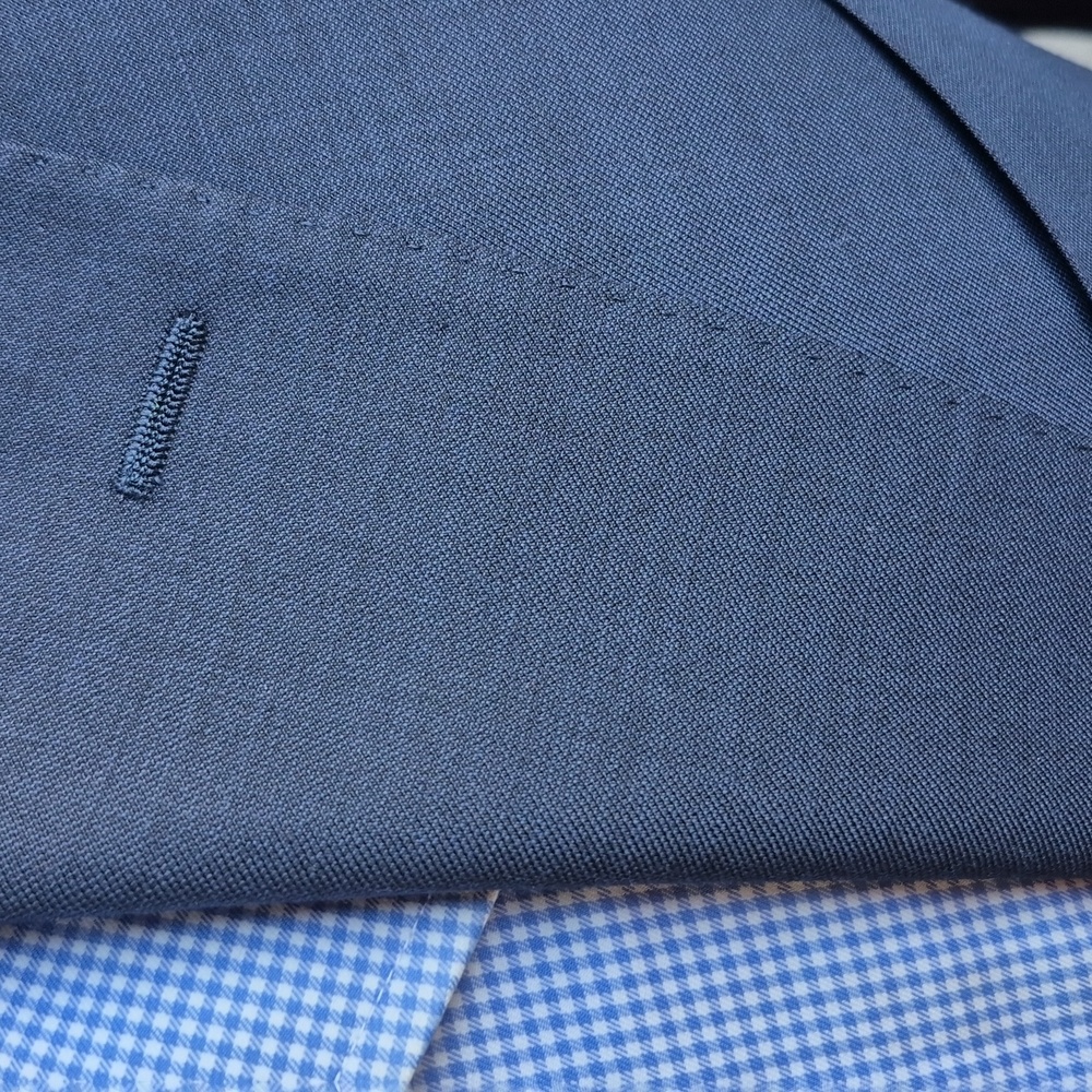 SUITSUPPLY Lazio Dark Navy Weave S110s Wool Mens Sz 36 S Slim Cut Sport Coat - Picture 3 of 9